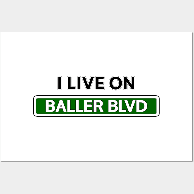 I live on Baller Blvd Wall Art by Mookle